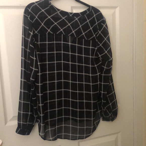 Merona black and white blouse - Picture 3 of 3